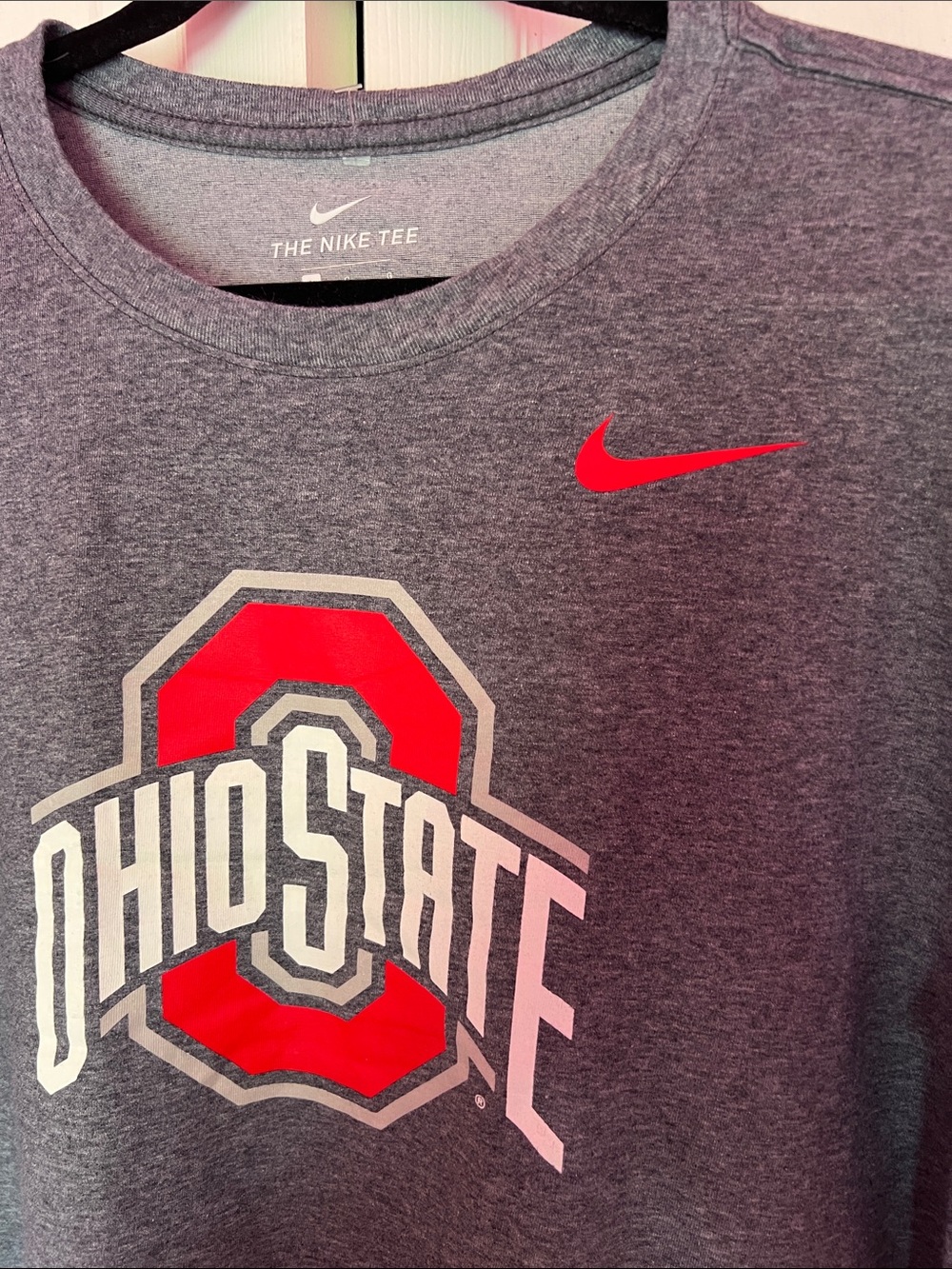 Nike Dri Fit Ohio State Gray Heather Logo T‑Shirt - Men's Size Large - Picture 2 of 4